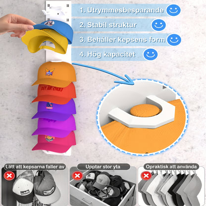 Wall-Mounted Cap Rack – Sleek & Functional