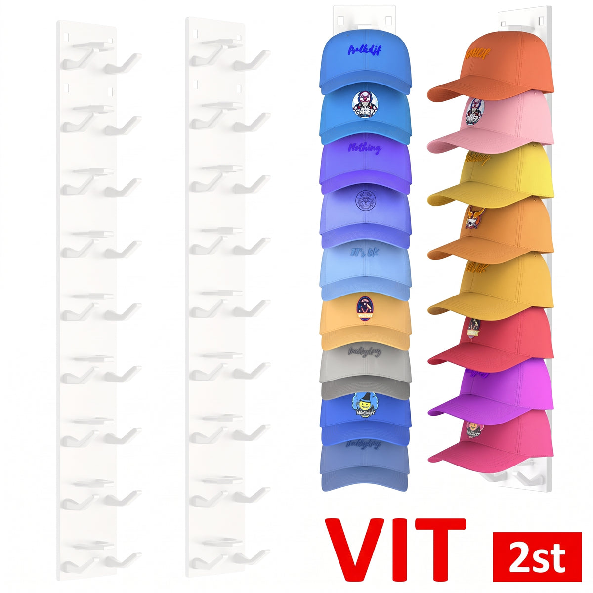 Wall-Mounted Cap Rack – Sleek & Functional