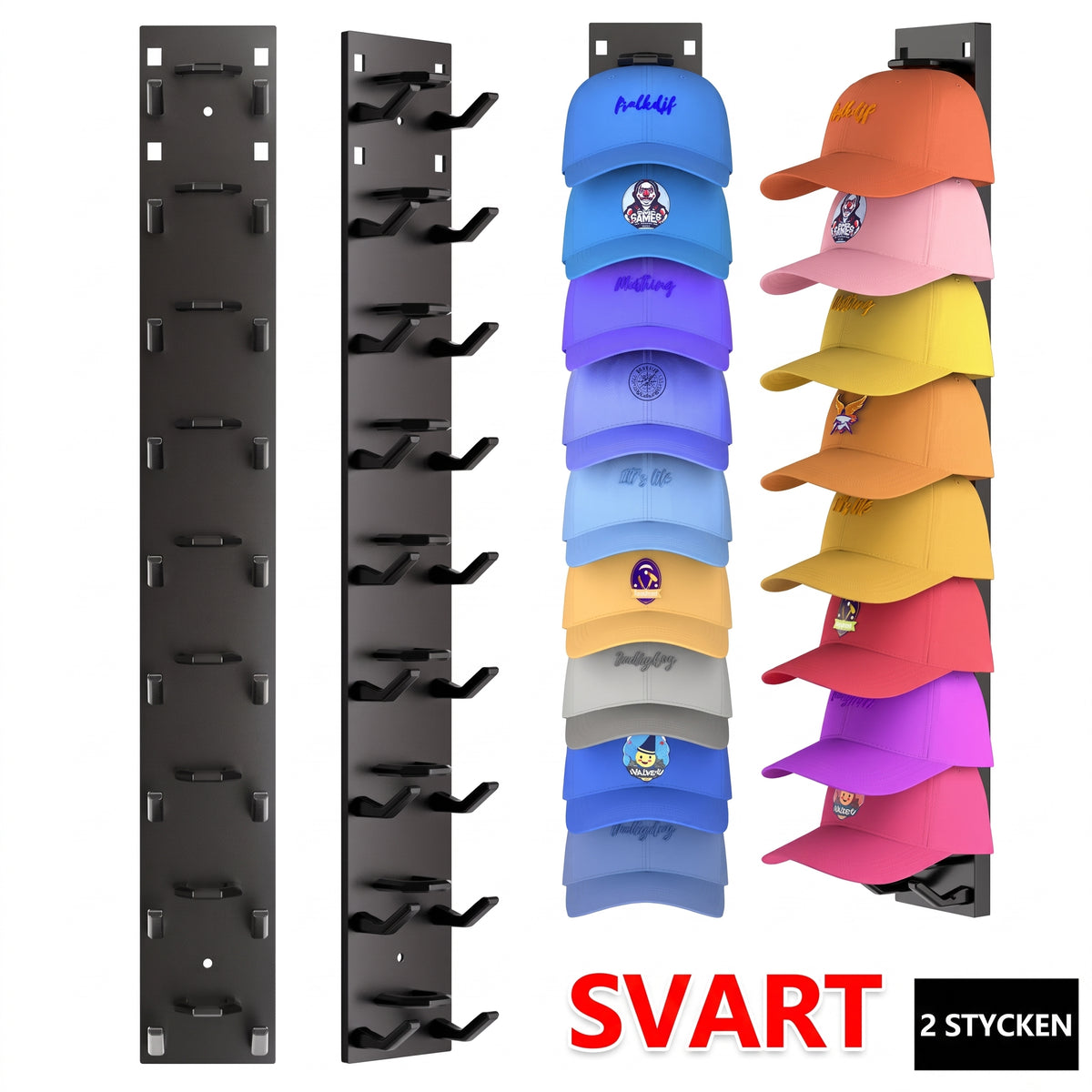 Wall-Mounted Cap Rack – Sleek & Functional
